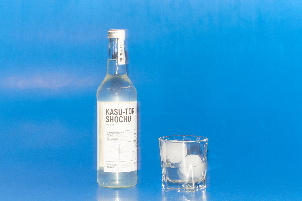 Kasu-tori Shochu by Freimeister and Reigen Fermentation – bottle and glass